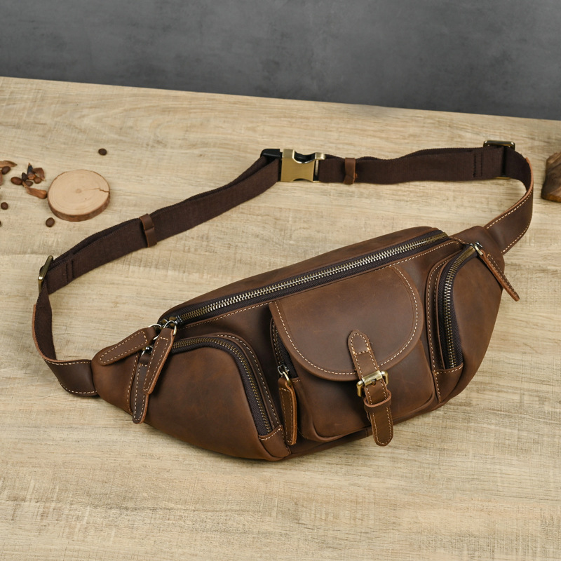 Leather Backpack Vintage - Мужская повседневная сумка-кроссбоди из натуральной кожи,