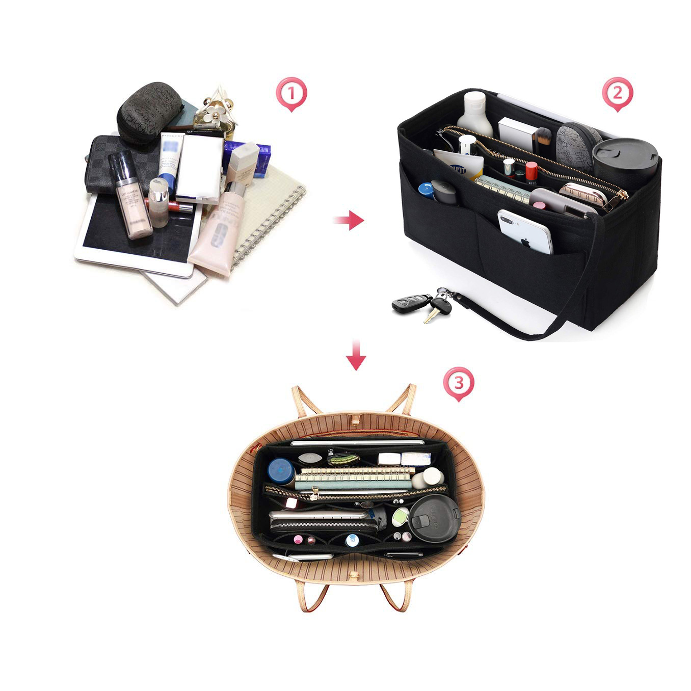 Фетровая вставка-органайзер дл – обзор и цена Backpack Insert Organizer