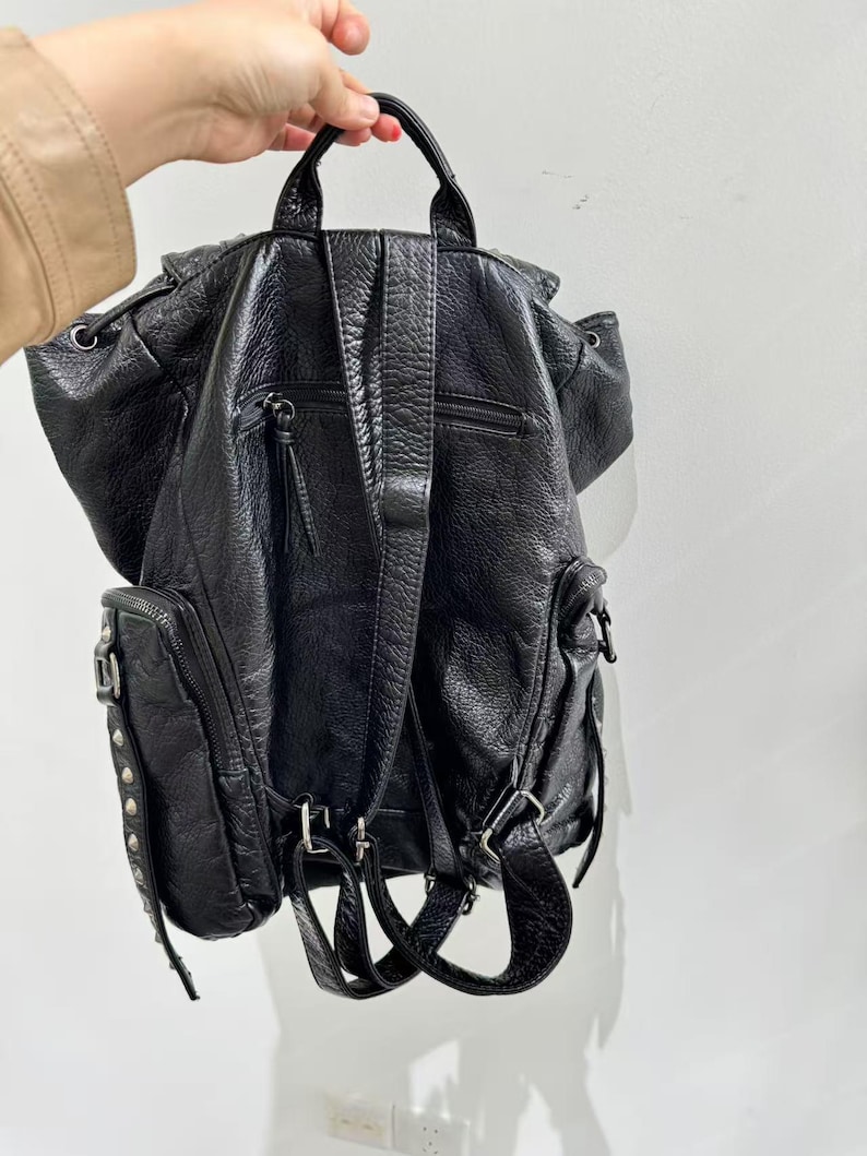 Готическая панк-сумка из искус – обзор и цена Leather Backpack Vintage