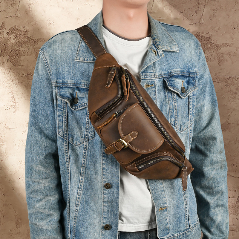 Мужская повседневная сумка-кро – обзор и цена Leather Backpack Vintage